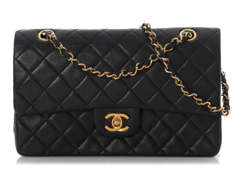 CHANEL CLASSIC HANDBAG Grained Calfskin & Gold-Tone Metal Black