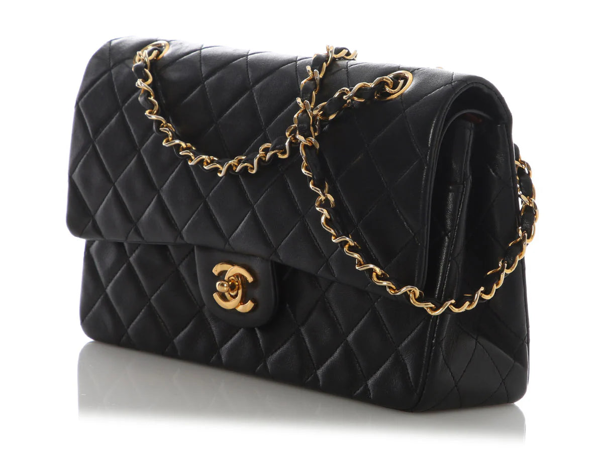 CHANEL CLASSIC HANDBAG Grained Calfskin & Gold-Tone Metal Black