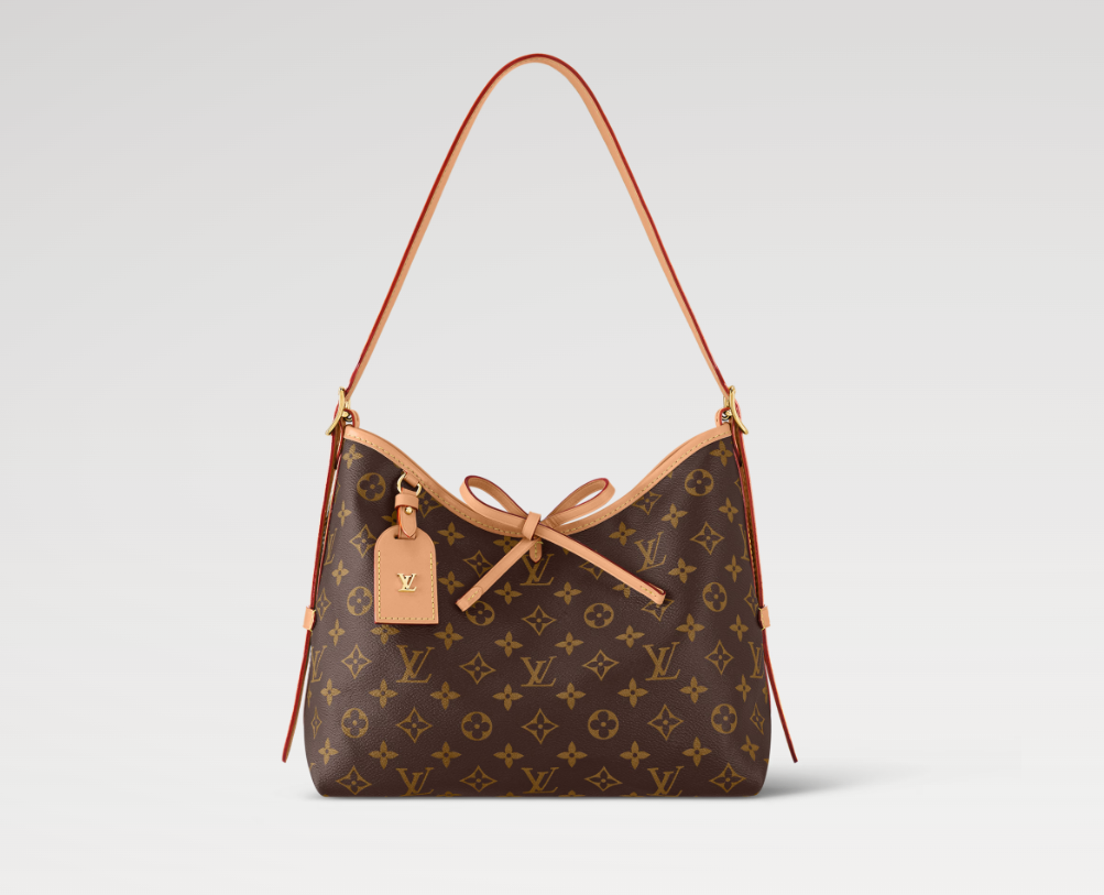 Louis Vuitton Carry All PM handbag in Monogram Canvas with Natural Leather