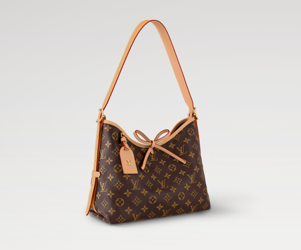 Louis Vuitton Carry All PM handbag in Monogram Canvas with Natural Leather