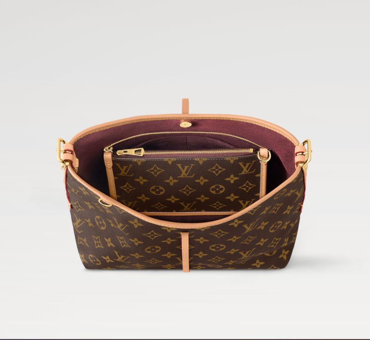 Louis Vuitton Carry All PM handbag in Monogram Canvas with Natural Leather
