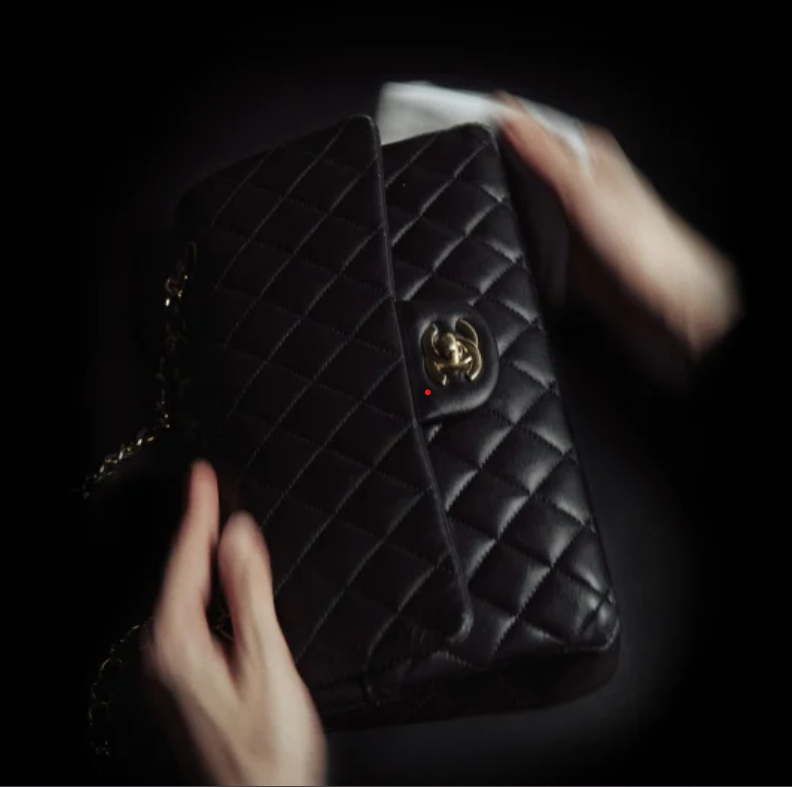 CHANEL CLASSIC 11.12 HANDBAG LAMBSKIN & GOLD- TONE METAL