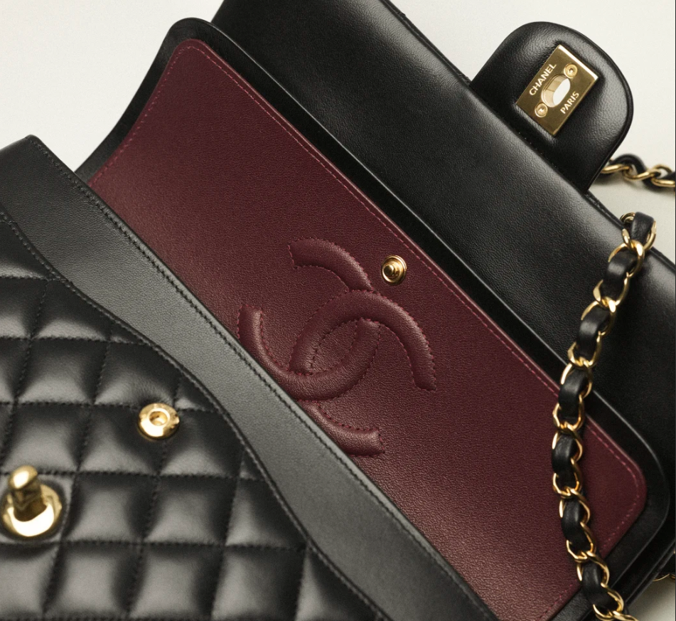 CHANEL CLASSIC 11.12 HANDBAG LAMBSKIN & GOLD- TONE METAL