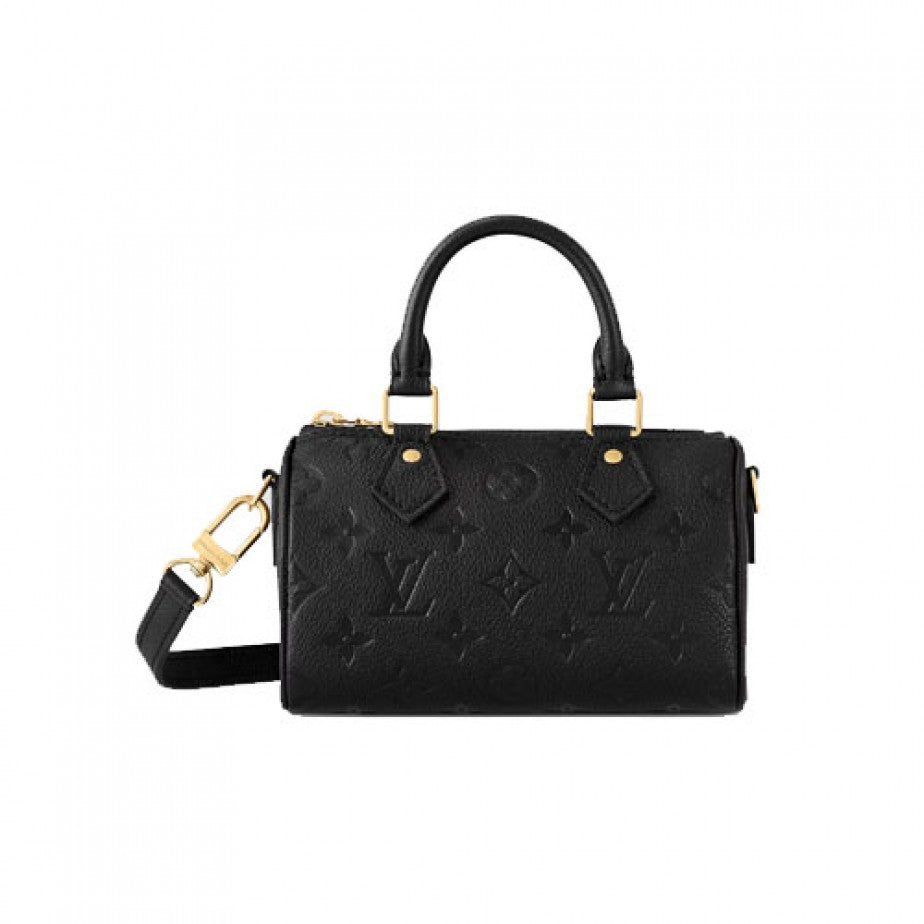Louis Vuitton Nano Speedy Black Monogram Empreinte Leather